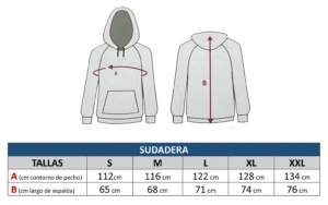 tabla tallas SUDADERA grande